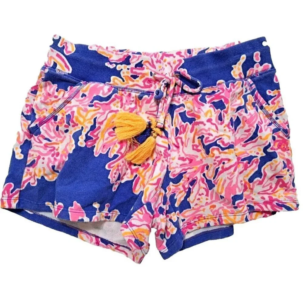 Lilly Pulitzer Yasmin XS Multicolor Drawstring Shorts 3.5